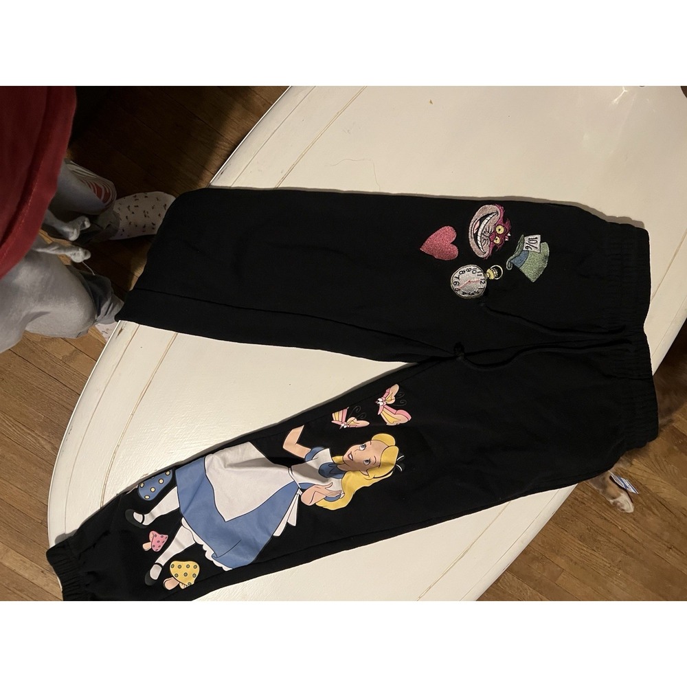 Alice In Wonderland Joggers Sweatpants, Size S Women's Cozy Pants Whimsical